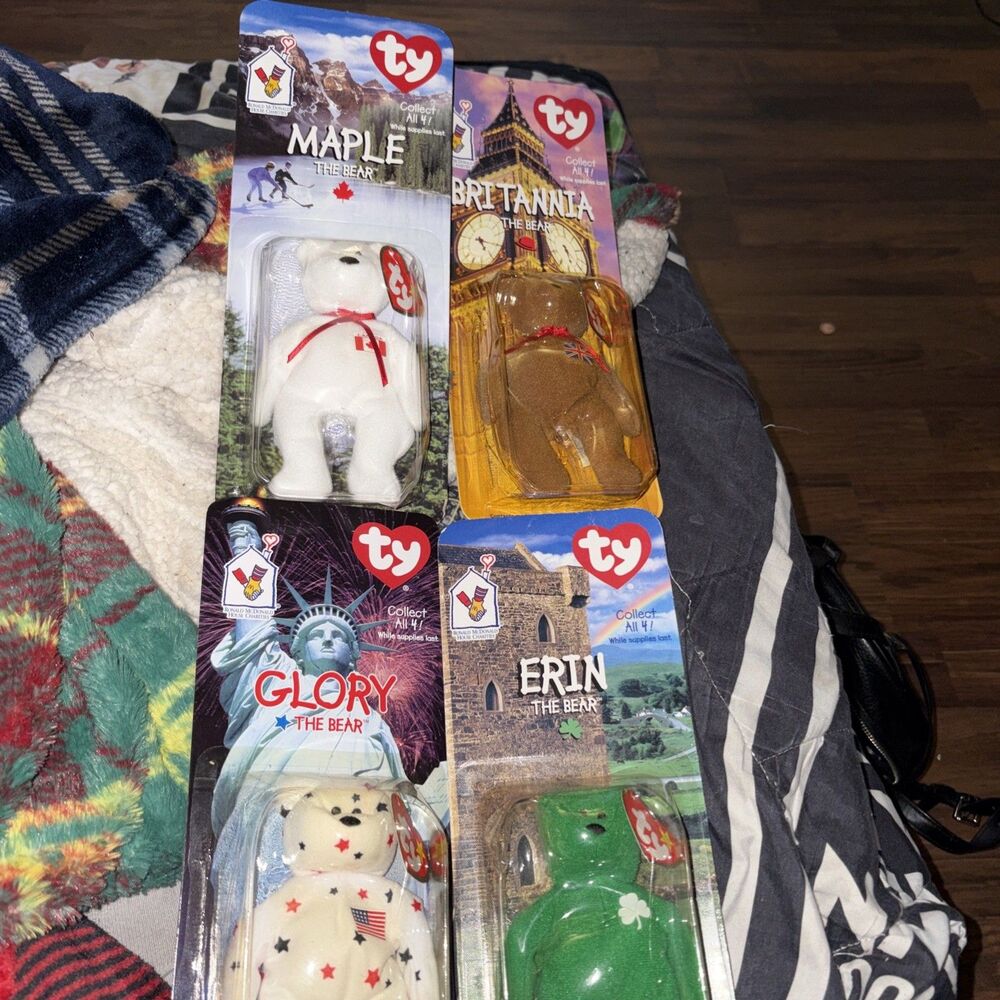 Complete Set Of 4 TY Beanie Babies McDonald’s New In Package Vintage Rare
